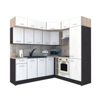 Bucatarie de Colt BIG GENA NEW ST. 190-220, Wenge / Decor 8508